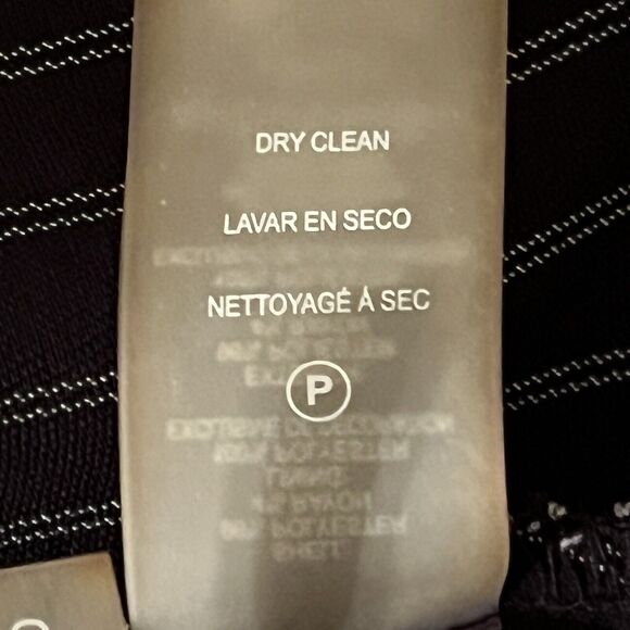 Calvin Klein Midi Dress SZ 10 Striped  Coquette Ruffle Asymmetrical Party Career - Picture 14 of 14